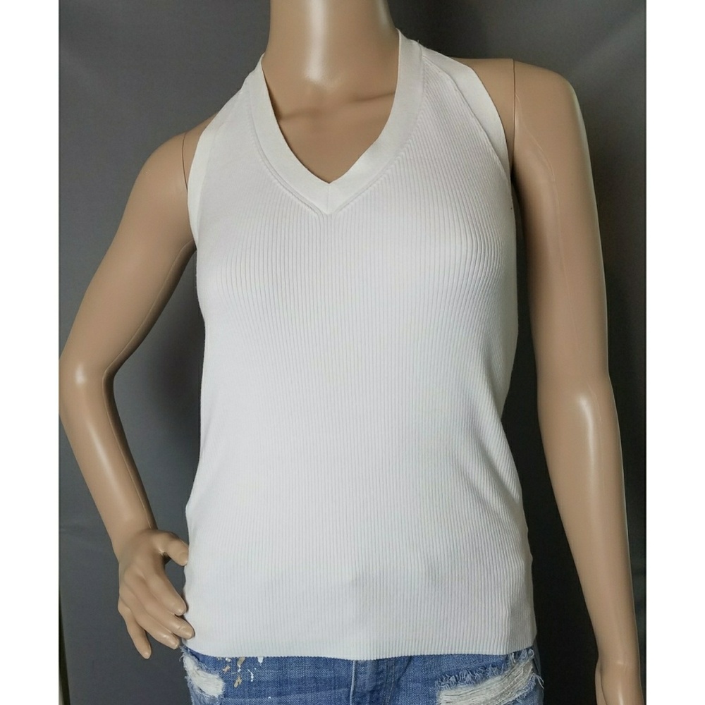 Talbots White Halter Top